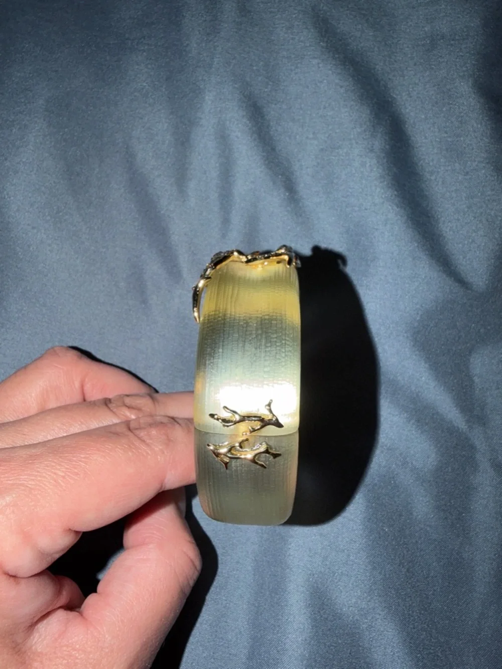 Alexis Bittar Gold Lucite Branch Crystal Bracelet